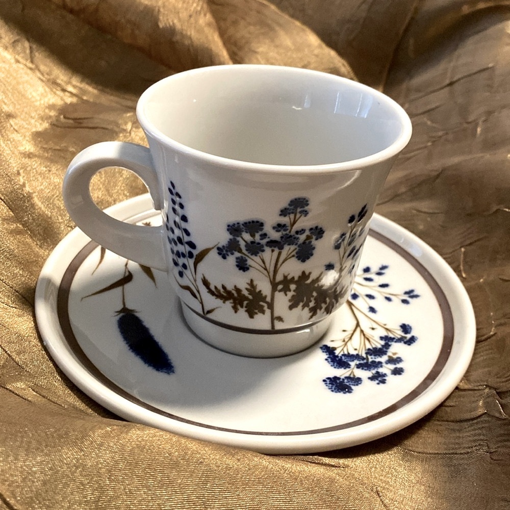 Noritake Primastone Winsome Pattern Genuine Stoneware Cup and Saucer